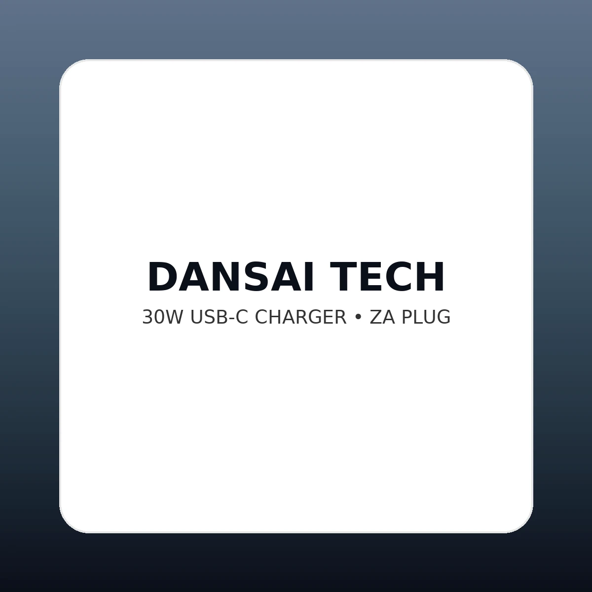 A‑grade 30W USB‑C Charger (ZA Plug)